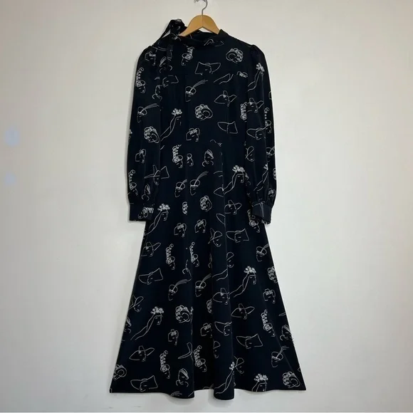 CO Novelty Silk Dress in Black